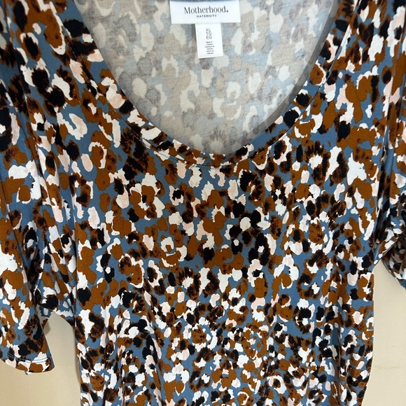 Maternity Motherhood midi dress rouched jersey knit stretchy size XL - Picture 2 of 5